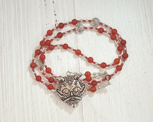 Loki Prayer Bead Necklace in Carnelian: Norse God of Chaos, Change, Transformation