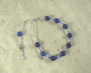 Frigga Prayer Bead Bracelet in Lapis Lazuli: Norse Goddess of Wisdom, Weaving