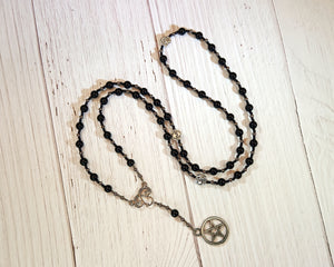 Pentacle Meditation Bead Necklace in Black Onyx