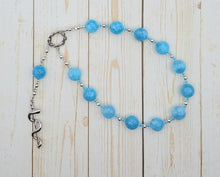 Asklepios (Asclepios) Pocket Prayer Beads in Aquamarine: Greek God of Healing, Patron of Physicians and Health Professionals, Son of Apollo