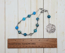 Manannan (Manannan mac Lir) Pocket Prayer Beads in Aqua Blue Sea Sediment Jasper: Irish Celtic God of the Sea and the Otherworld