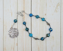 Manannan (Manannan mac Lir) Pocket Prayer Beads in Aqua Blue Sea Sediment Jasper: Irish Celtic God of the Sea and the Otherworld