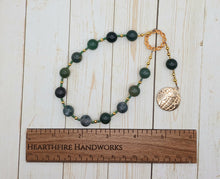 Gaia (Gaea) Pocket Prayer Beads in Moss Agate: Mother Earth, Mother of the Greek Gods