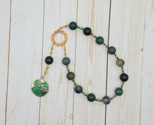 Gaia (Gaea) Pocket Prayer Beads in Moss Agate: Mother Earth, Mother of the Greek Gods