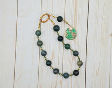 Gaia (Gaea) Pocket Prayer Beads in Moss Agate: Mother Earth, Mother of the Greek Gods