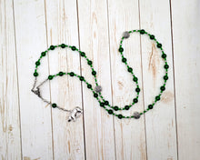 Artio Prayer Bead Necklace in Green Agate: Gaulish Celtic Goddess of the Bear
