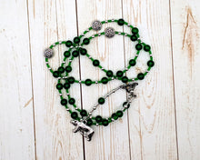 Artio Prayer Bead Necklace in Green Agate: Gaulish Celtic Goddess of the Bear