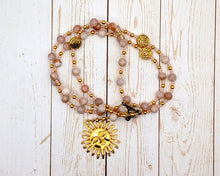 Belenos (Belenus) Prayer Bead Necklace in Sunstone: Gaulish Celtic God of the Sun