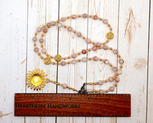 Belenos (Belenus) Prayer Bead Necklace in Sunstone: Gaulish Celtic God of the Sun