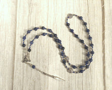 Brigantia Prayer Bead Necklace in Sodalite: British Celtic Goddess of Protection and Victory