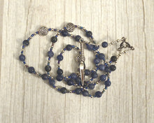 Brigantia Prayer Bead Necklace in Sodalite: British Celtic Goddess of Protection and Victory