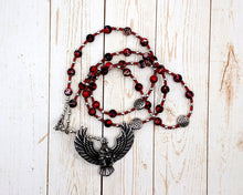 Cathubodua (Catubodua) Prayer Bead Necklace in Red and Black Imperial Jasper: Gaulish Celtic Goddess of War, Battle, Victory