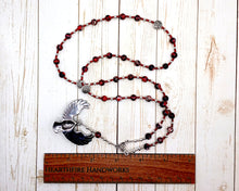 Cathubodua (Catubodua) Prayer Bead Necklace in Red and Black Imperial Jasper: Gaulish Celtic Goddess of War, Battle, Victory