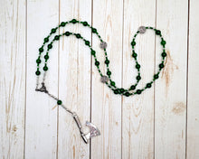 Esus Prayer Bead Necklace in Green Agate: Gaulish Celtic God, Bearer of the Woodcutter's Axe
