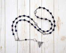 Gwydion Prayer Bead Necklace in Purple Tiger Eye: Welsh Celtic God of Magic and Trickery