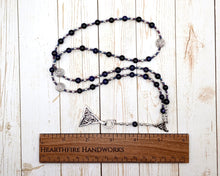 Gwydion Prayer Bead Necklace in Purple Tiger Eye: Welsh Celtic God of Magic and Trickery