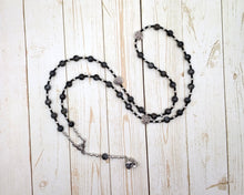 Gwyn (Gwyn ap Nudd) Prayer Bead Necklace in Labradorite: Welsh Celtic God of the Otherworld, God of the Dead