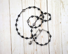 Gwyn (Gwyn ap Nudd) Prayer Bead Necklace in Labradorite: Welsh Celtic God of the Otherworld, God of the Dead