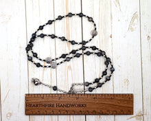 Gwyn (Gwyn ap Nudd) Prayer Bead Necklace in Labradorite: Welsh Celtic God of the Otherworld, God of the Dead