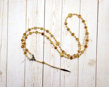 Lugus Prayer Bead Necklace in Golden Tiger Eye: Gaulish Celtic God of Commerce and Trade, Inventor of All Arts