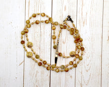 Lugus Prayer Bead Necklace in Golden Tiger Eye: Gaulish Celtic God of Commerce and Trade, Inventor of All Arts