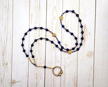 Teutates Prayer Bead Necklace in Blue Tiger Eye: Gaulish Celtic God of the Tribe, Protector of the People