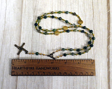 Brigid Prayer Bead Necklace in Moss Agate: Irish Celtic Goddess of Poetry, Crafts, Healing