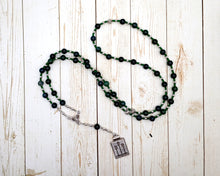 Cel Prayer Bead Necklace in Moss Agate: Etruscan Goddess of the Earth