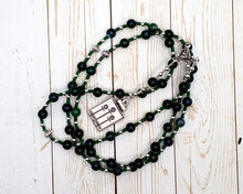Cel Prayer Bead Necklace in Moss Agate: Etruscan Goddess of the Earth