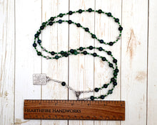 Cel Prayer Bead Necklace in Moss Agate: Etruscan Goddess of the Earth