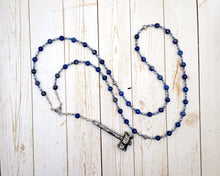 Charun Prayer Bead Necklace in Sodalite: Etruscan Underworld Spirit, Psychopomp, Guide and Guardian of the Dead