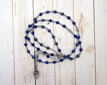 Charun Prayer Bead Necklace in Sodalite: Etruscan Underworld Spirit, Psychopomp, Guide and Guardian of the Dead