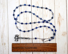 Charun Prayer Bead Necklace in Sodalite: Etruscan Underworld Spirit, Psychopomp, Guide and Guardian of the Dead