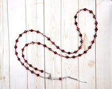 Laran Prayer Bead Necklace in Red and Black Imperial Jasper: Etruscan God of War