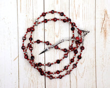 Laran Prayer Bead Necklace in Red and Black Imperial Jasper: Etruscan God of War