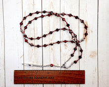 Laran Prayer Bead Necklace in Red and Black Imperial Jasper: Etruscan God of War