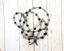 Menrva Prayer Bead Necklace in Spiderweb Jasper: Etruscan Goddess of War and Wisdom