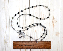 Menrva Prayer Bead Necklace in Spiderweb Jasper: Etruscan Goddess of War and Wisdom