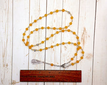 Thesan Prayer Bead Necklace in Yellow Jade: Etruscan Goddess of the Dawn