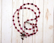 Turan Prayer Bead Necklace in Rose Red Tiger Eye: Etruscan Goddess of Love