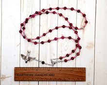 Turan Prayer Bead Necklace in Rose Red Tiger Eye: Etruscan Goddess of Love