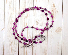 Uni Prayer Bead Necklace in Purple Jasper: Etruscan Goddess of Marriage, Family, Fertility