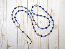 Ahti Prayer Bead Necklace in Blue Sea Sediment Jasper: Finnish God of the Sea