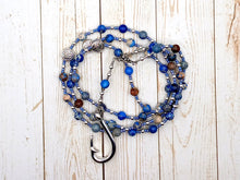 Ahti Prayer Bead Necklace in Blue Sea Sediment Jasper: Finnish God of the Sea