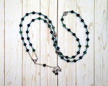 Tapio Prayer Bead Necklace in Moss Agate: Finnish God of the Forest - Hearthfire Handworks