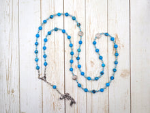 Vellamo Prayer Bead Necklace in Aqua Blue Sea Sediment Jasper: Finnish Goddess of the Sea