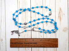 Vellamo Prayer Bead Necklace in Aqua Blue Sea Sediment Jasper: Finnish Goddess of the Sea