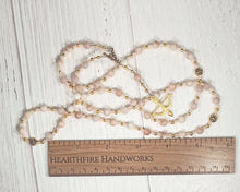 Apollo Prayer Bead Necklace in Peach Sunstone: Greek God of Music and the Arts, Health and Healing