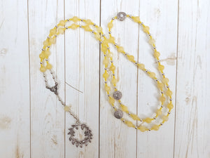 Apollo Prayer Bead Necklace in Honey Calcite: Greek God of Music and the Arts, Health and Healing