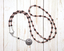 Ares Prayer Bead Necklace in Garnet: Greek God of War, Battle, Courage; Patron and Protector of Soldiers